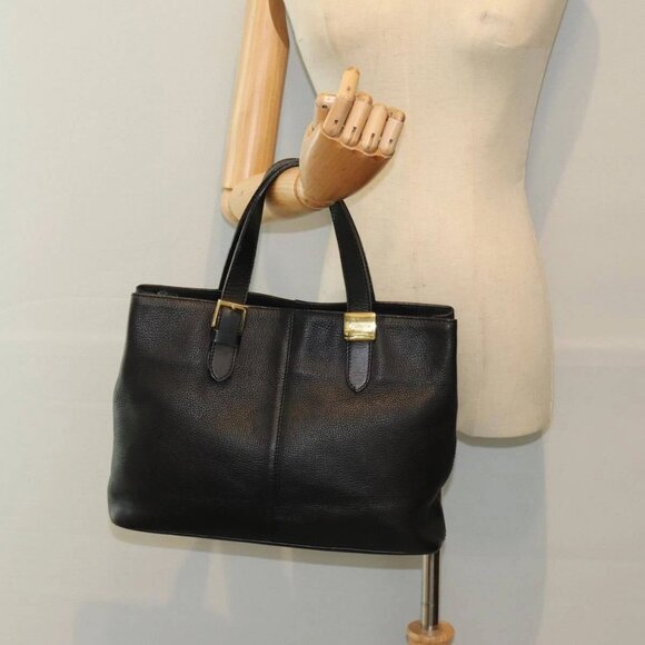 Burberrys Hand Bag Leather Black Auth - Picture 1 of 15